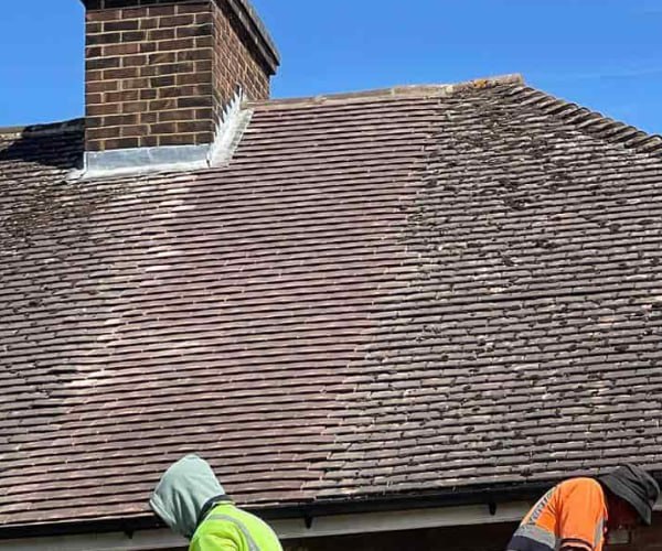 This is a photo of a roof which has just been repaired. Works carried out by SC Roofing Olney